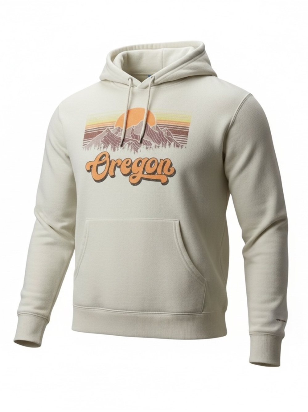 Columbia Oregon Mountain Graphic Hoodie Cream XS Outdoor Pullover